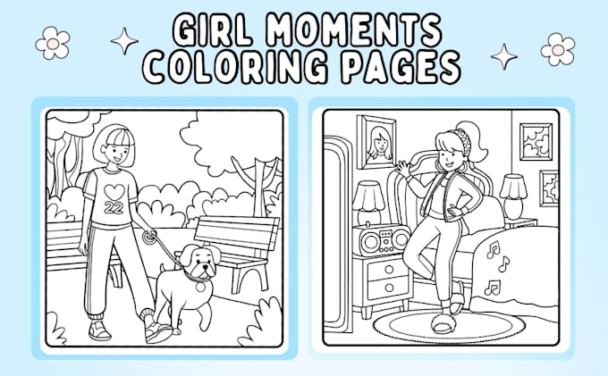 create girl moments coloring pages