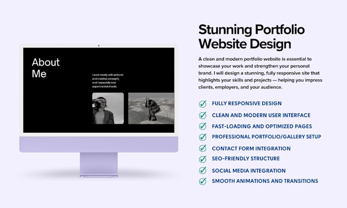 design a stunning portfolio website to showcase your work