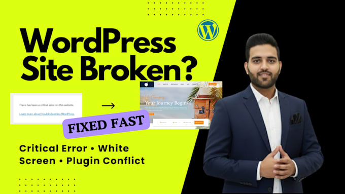 fix wordpress critical errors, white screen, and broken websites
