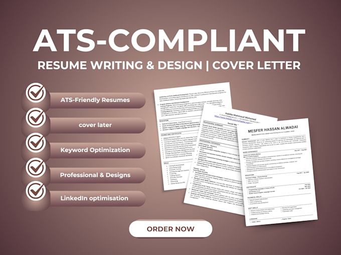 design and write a professional ats resume, cv, cover letter