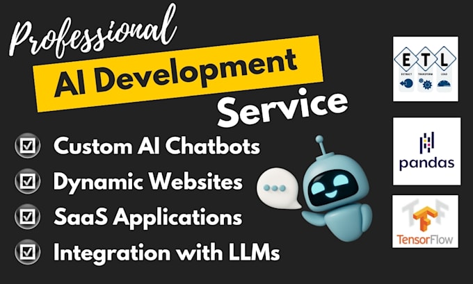 develop ai chatbots, websites, and saas applications using gpt, llms, and rag