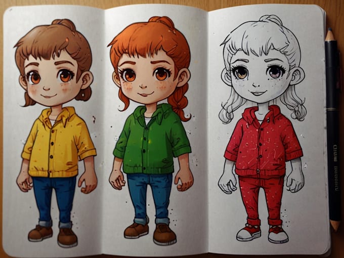 create simple character doodle art