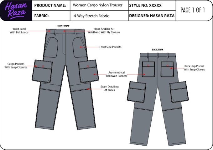 create factory ready garment tech packs and apparel fashion designs