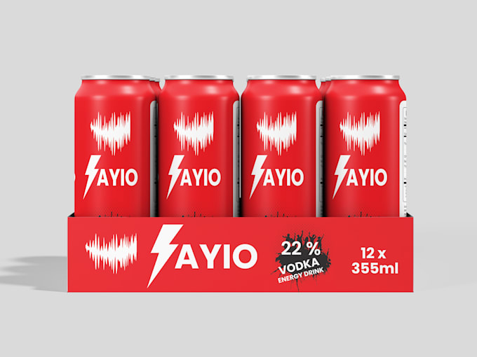 do beverage, energy drink, 12 pack, can, case, tray, packaging and label design