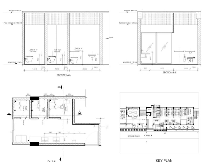floor plan , sections and elevations