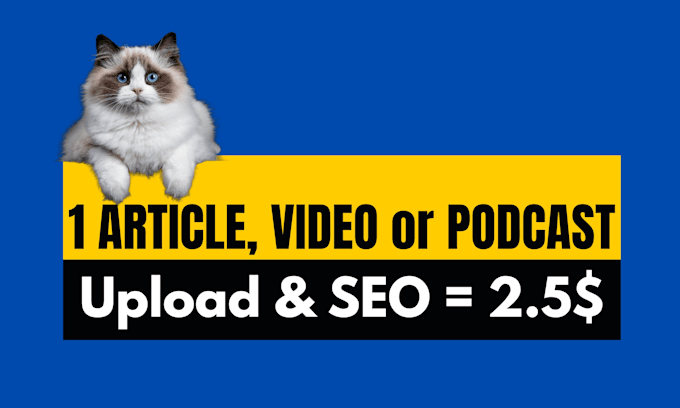 upload article, video, podcast with onpage SEO as a wordpress virtual assistant
