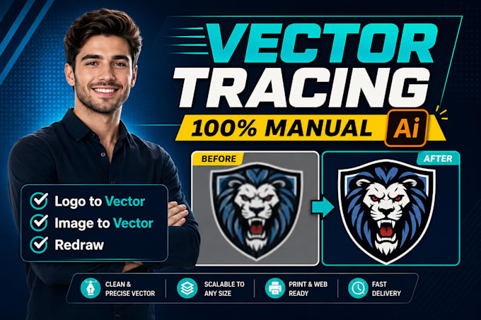 vector tracing, vectorize logo redraw,convert image to vector, png to svg,ai eps