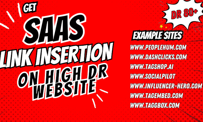 niche edit link insertions backlinks on DR 80 saas websites