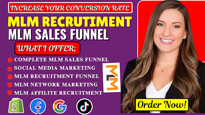 Promote mlm sales funnel, mlm network marketing, recruitment funnel ...