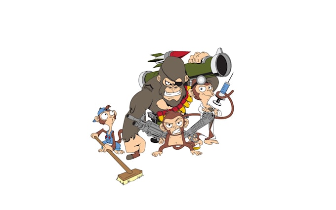 design unique ape and monkeys logo