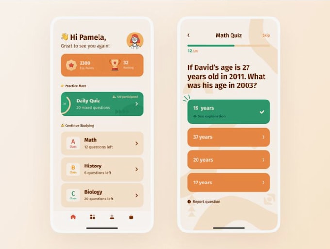 develop ai quiz app, educational app, kid learning app, ai quiz game