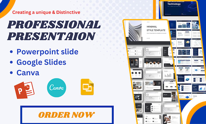 design pitch deck presentation, powerpoint slide presentation, google slide
