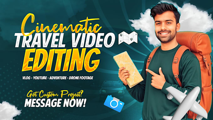 do cinematic travel video editing vlog, youtube, adventure, drone footage
