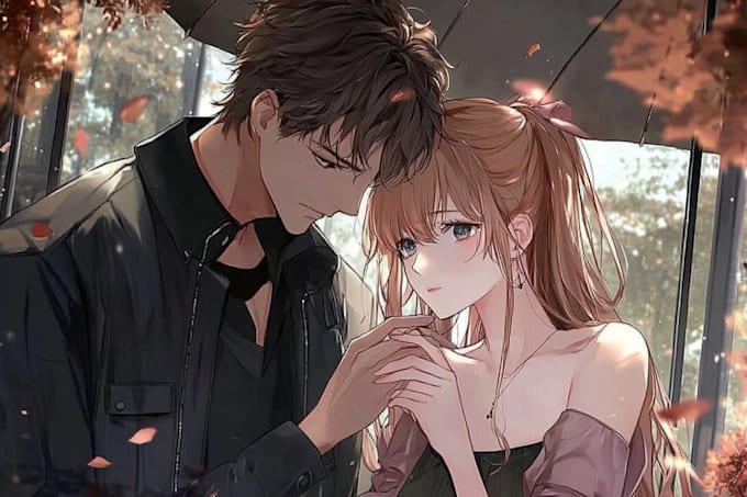 draw cute anime couple for you