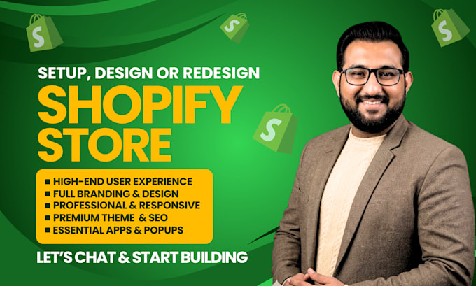 setup, build, design or redesign shopify store or develop custom shopify theme