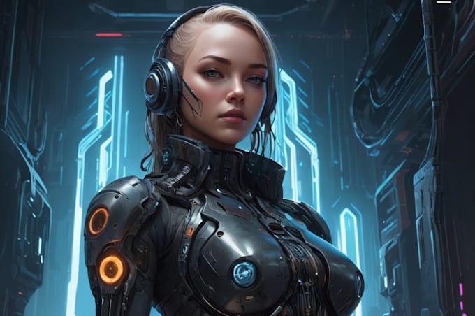 design stunning sci fi, cyberpunk, portrait art
