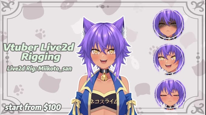 rigging vtuber live2d cute and fluffy for you