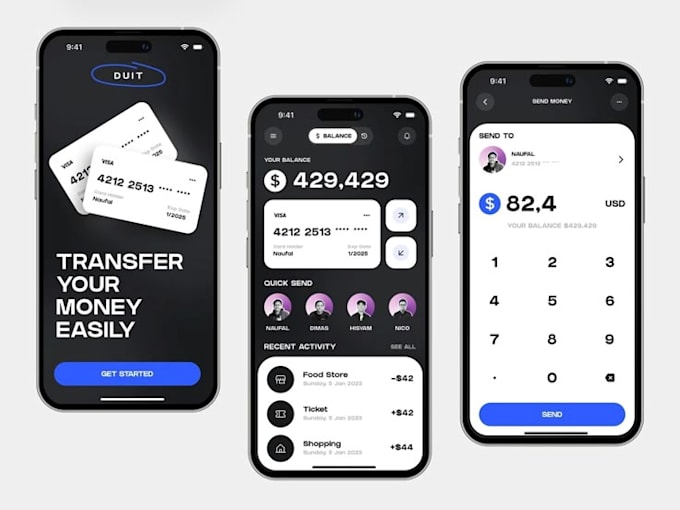 develop a secure escrow app, bill payment system, and money transfer app