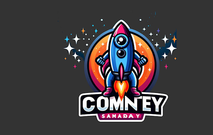 do crate rocket mascot logo design with unlimited review