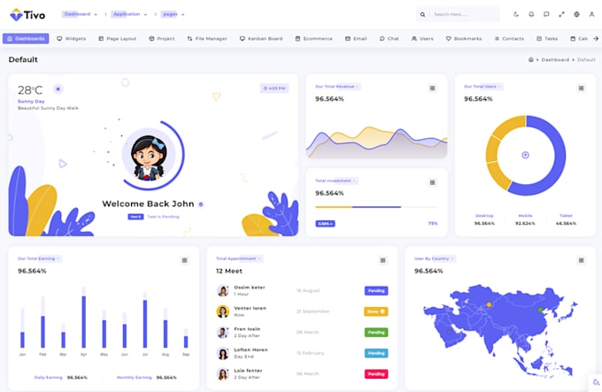 provide tivo admin bootstrap 5 template