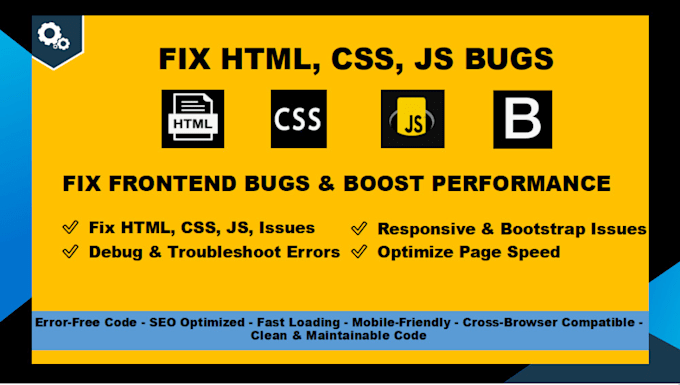 fix frontend bugs in HTML, CSS and javascript
