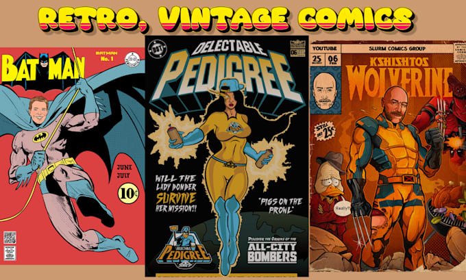 Draw retro vintage comic illustation retro comic book cover retro ...