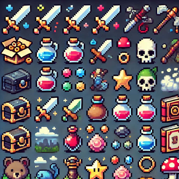 do create a pixel art logo for your game