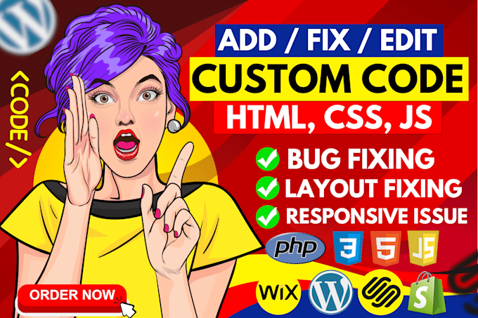 add custom HTML, CSS, js code to shopify, squarespace, and wordpress website