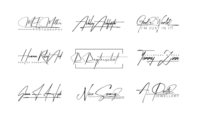 do scripted, handwritten, cursive, handwriting, signature logo