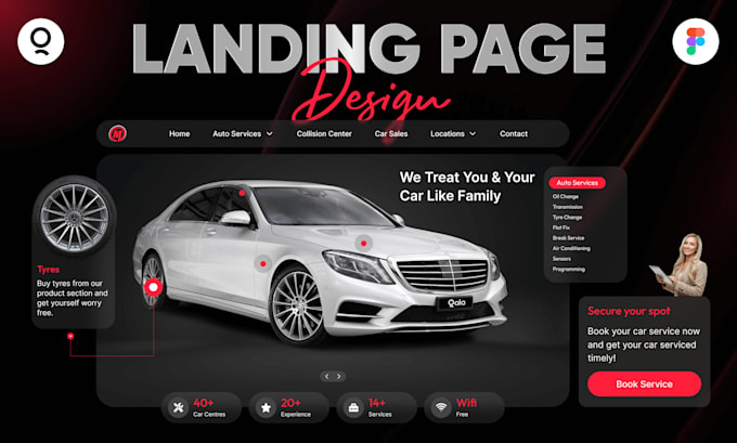 do website UI UX design, landing pages on figma