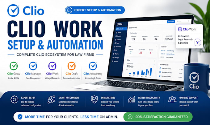 setup clio grow clio manage clio draft and clio work for law firms