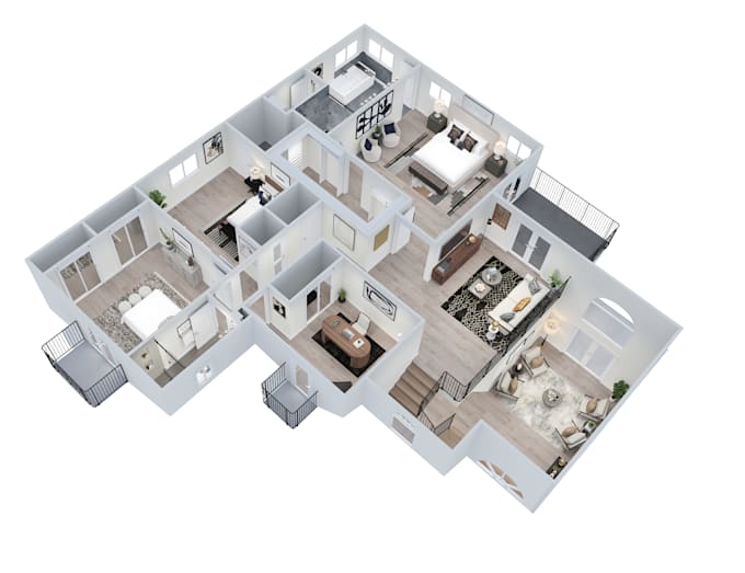 make VR walkthrough, floorplan, interior exterior render,