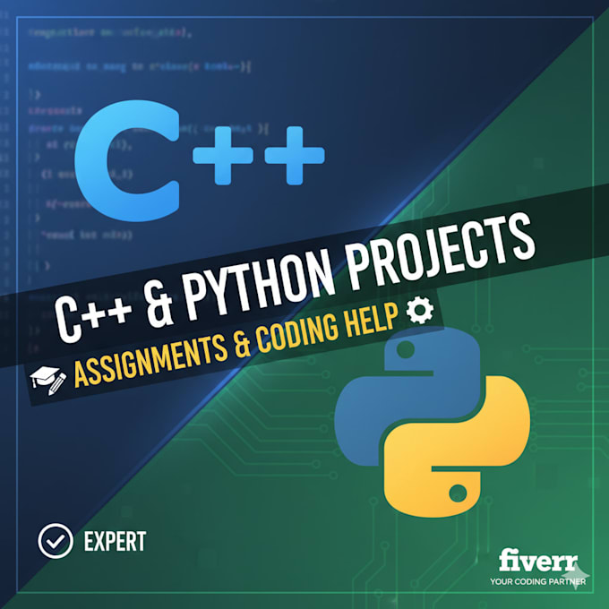 do cpp and python assignments, projects and data structures
