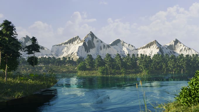 create 3d realistic environment and realistic rendering