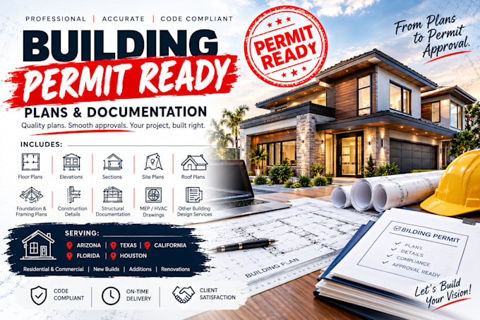 do building permit ready for arizona, texas, california, florida, houston