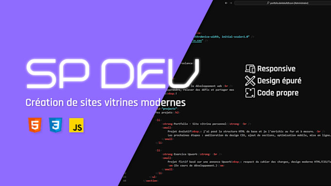 create a custom onepage website with HTML, CSS, and javascript