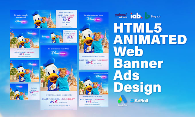 design animated HTML5 banner ads for google adroll