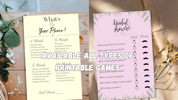 design baby shower game and all types of party games