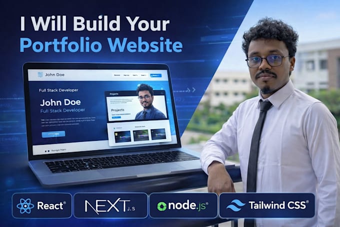 develop a modern personal portfolio website using react