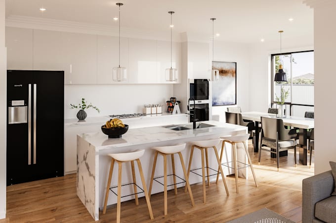 do australian house 3d interior modelling, rendering
