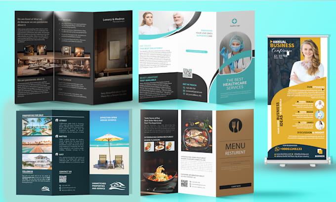 design luxury and modern trifold, bifold, flyers