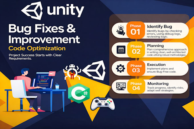 Fix your game bugs, code optimization, enhance unity game performance ...