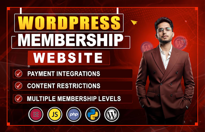 build a wordpress membership website, login, subscription payments