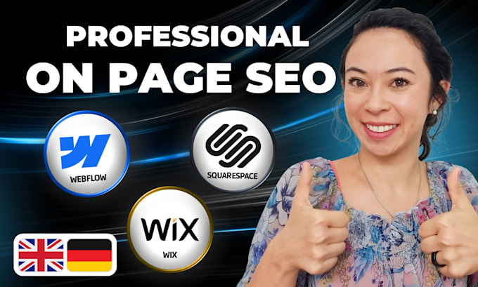 do expert on page seo for wix, squarespace, webflow, german, english