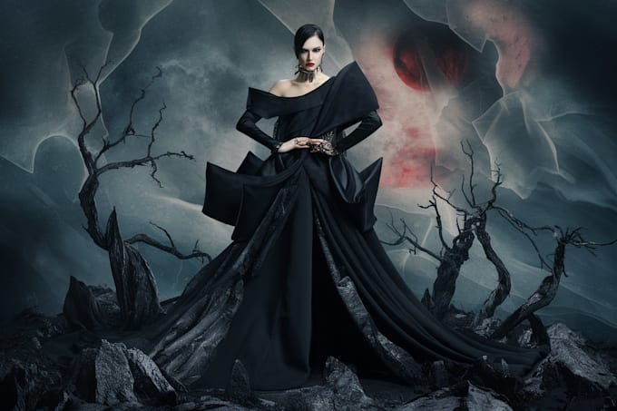 draw a custom dark surrealism for apparel
