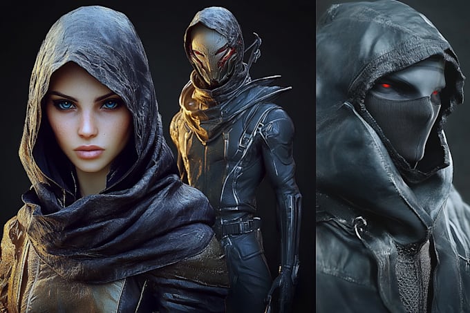 create fantasy, sci fi, character with hyperrealistic style