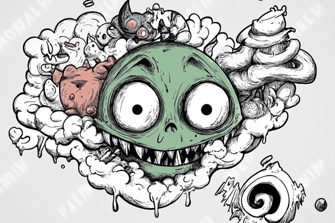 draw doodle art name or merch design