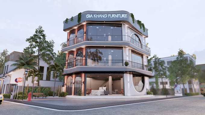design house exterior model, 3d rendering, walkthrough