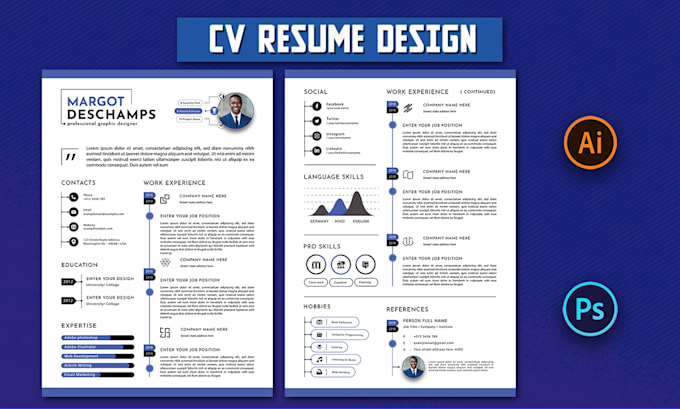 creative cv resume, infographic design with pdf to word
