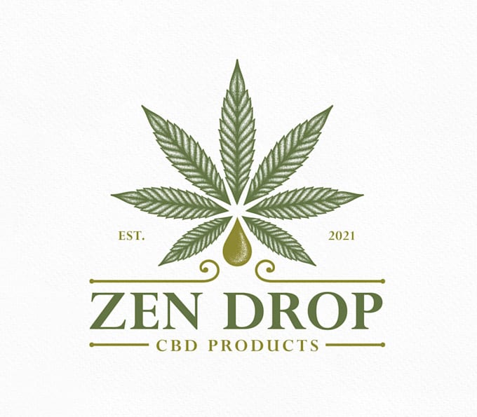 design awesome vintage cannabis leaf logo